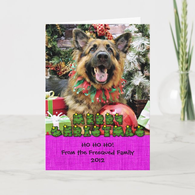 Cartes Pour Fêtes Annuelles Noël - Berger allemand - Thor (Devant)