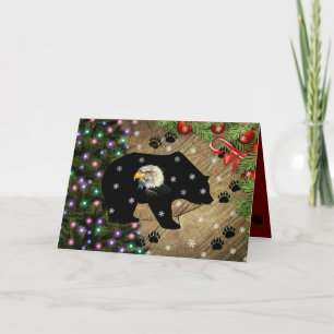 Cartes Pour Fêtes Annuelles Noël Black Oear Bald Eagle Spirit Wilderness