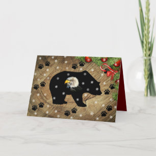 Cartes Pour Fêtes Annuelles Noël Black Oear Bald Eagle Wilderness