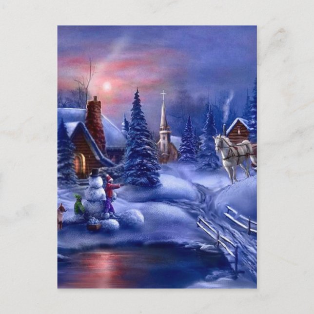 Cartes Pour Fêtes Annuelles Noël blanc (Devant)