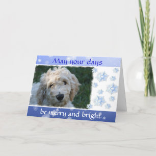 Cartes Pour Fêtes Annuelles Noël blanc de chien de griffonnage avec le vers