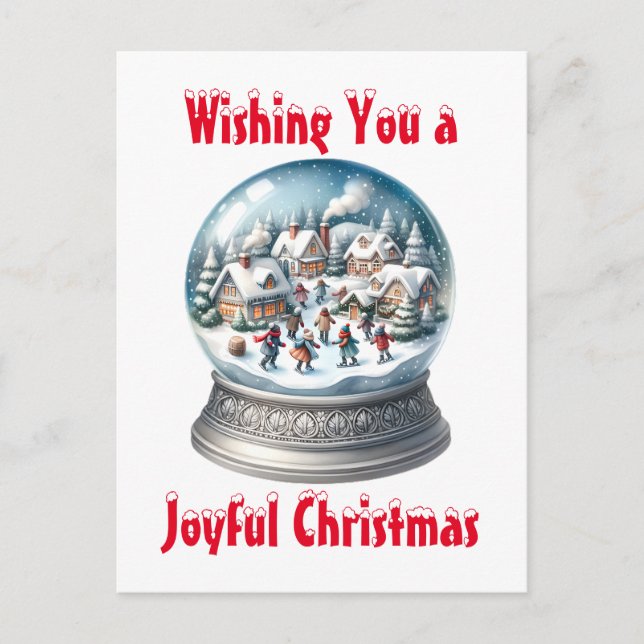 Cartes Pour Fêtes Annuelles Noël blanc du Globe des neiges (Devant)