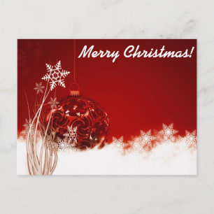Cartes Pour Fêtes Annuelles Noël blanc et rouge élégant