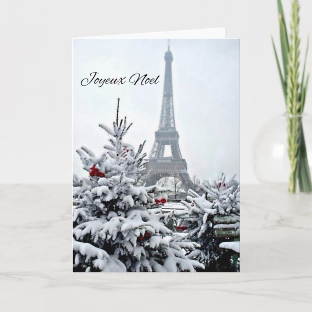 Cartes Pour Fêtes Annuelles Noël blanc français (Devant)