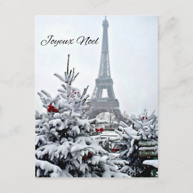 Cartes Pour Fêtes Annuelles Noël blanc français (Devant)