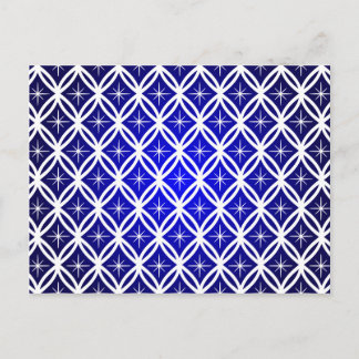 Cartes Pour Fêtes Annuelles Noël blanc motif abstrait avec étoiles bleu