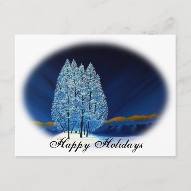 Cartes Pour Fêtes Annuelles Noël bleu #6 (Devant)