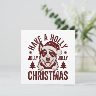 Cartes Pour Fêtes Annuelles Noël Blue Heeler Holly Jolly Chien Maman Vintage