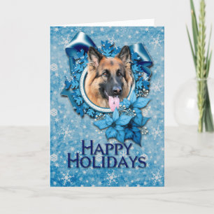 Cartes Pour Fêtes Annuelles Noël - Blue Snowflake - Chance berger allemande