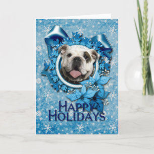Cartes Pour Fêtes Annuelles Noël - Blue Snowflakes - Bulldog