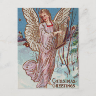 Cartes Pour Fêtes Annuelles Noël Bonjour Angel