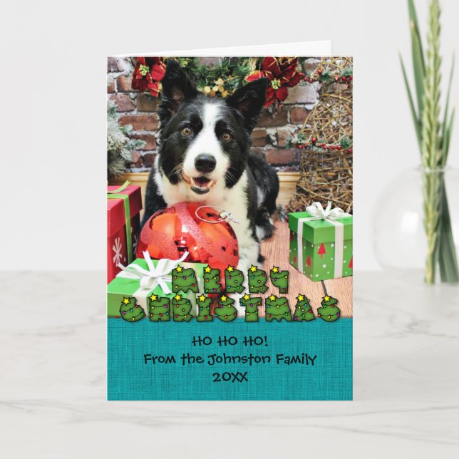 Cartes Pour Fêtes Annuelles Noël - border collie - Yaeger (Devant)