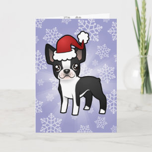 Cartes Pour Fêtes Annuelles Noël Boston Terrier