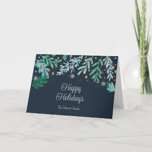 Cartes Pour Fêtes Annuelles Noël botanique à main