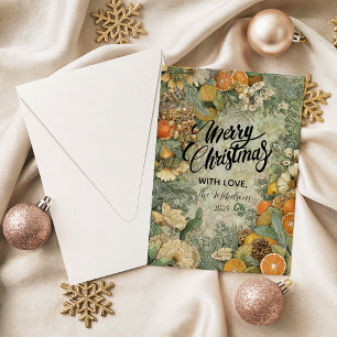 Cartes Pour Fêtes Annuelles Noël botanique rustique en forêt
