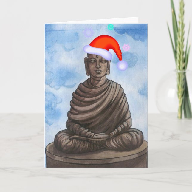Cartes Pour Fêtes Annuelles Noël Bouddha ! (Devant)