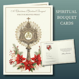Cartes Pour Fêtes Annuelles Noël Bouquet spirituel prêtre catholique