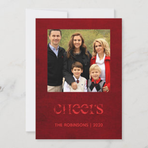 Cartes Pour Fêtes Annuelles Noël Bourgogne Rouge Grunge Photo de famille