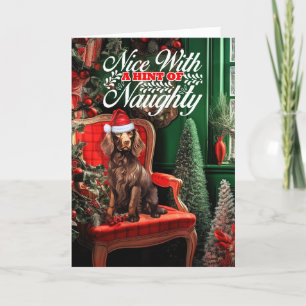 Cartes Pour Fêtes Annuelles Noël Boykin Spaniel Dog Naughty ou Nice
