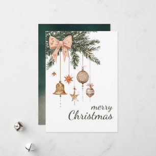 Cartes Pour Fêtes Annuelles Noël Branches À feuillage persistant Ornement Non 