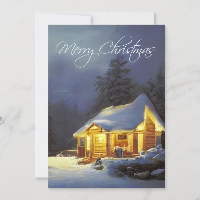 Cartes Pour Fêtes Annuelles Noël Cabine (Devant)