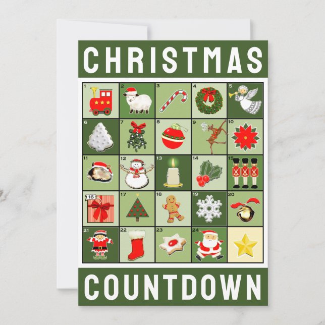 Cartes Pour Fêtes Annuelles Noël Calendrier des fêtes (Devant)