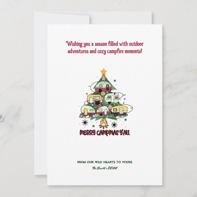 Cartes Pour Fêtes Annuelles Noël Camper Forest Camping Outdoor Adventure (Devant)