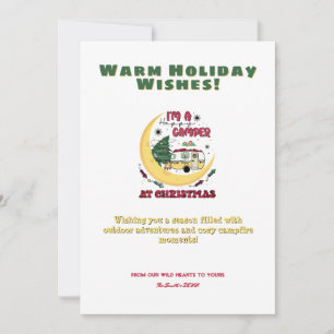 Cartes Pour Fêtes Annuelles Noël Camper Moon Camping Extérieur Aventure