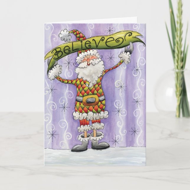 Cartes Pour Fêtes Annuelles Noël Caricature mignonne, je crois en Père Noël (Devant)