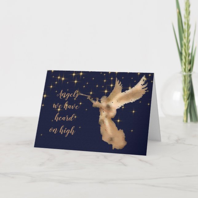 Cartes Pour Fêtes Annuelles Noël Carol Angel's nous avons entendu en haut (Devant)