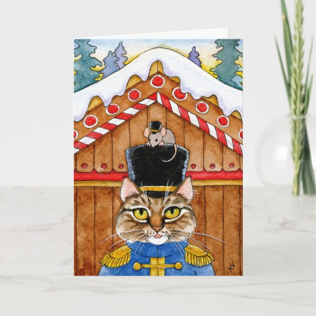 Cartes Pour Fêtes Annuelles Noël Cat Mouse Nutcracker (Devant)