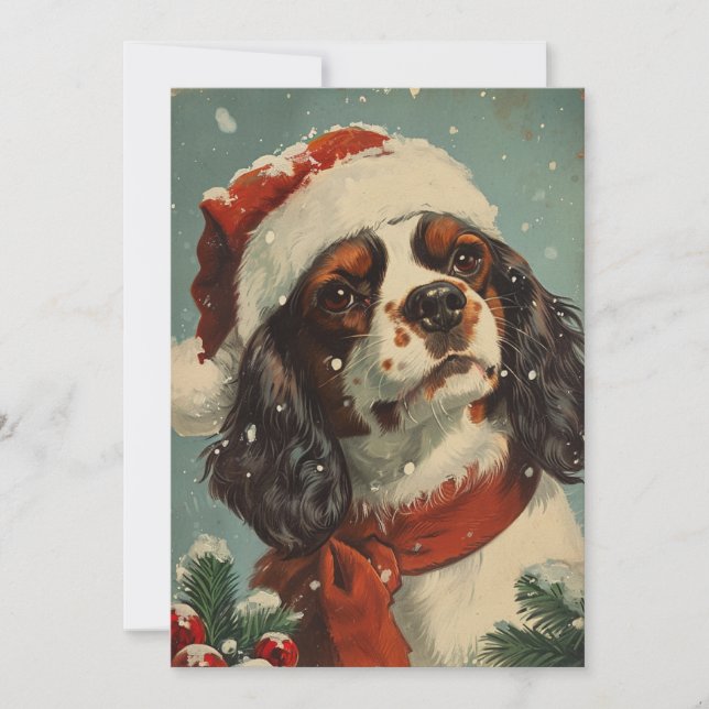Cartes Pour Fêtes Annuelles Noël Cavalier King Charles Spaniel (Devant)