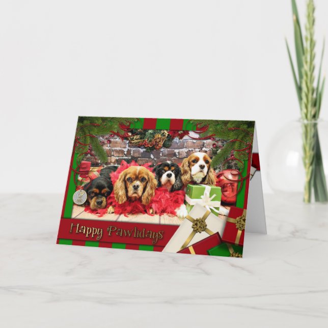 Cartes Pour Fêtes Annuelles Noël - Cavalier - Pois doux, Lily, Rose Poppy (Devant)