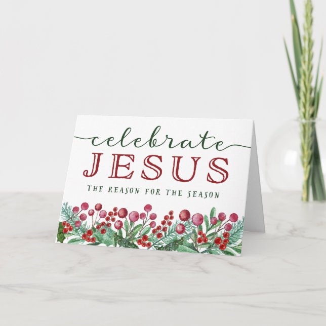 Cartes Pour Fêtes Annuelles Noël, Célébrez JÉSUS, La Raison de la Mer (Devant)