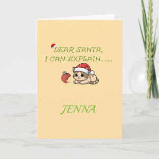Cartes Pour Fêtes Annuelles Noël Chat Mignon et Vilain