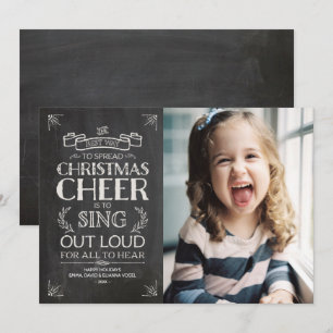Cartes Pour Fêtes Annuelles Noël Cheer Chalkboard photo de vacances