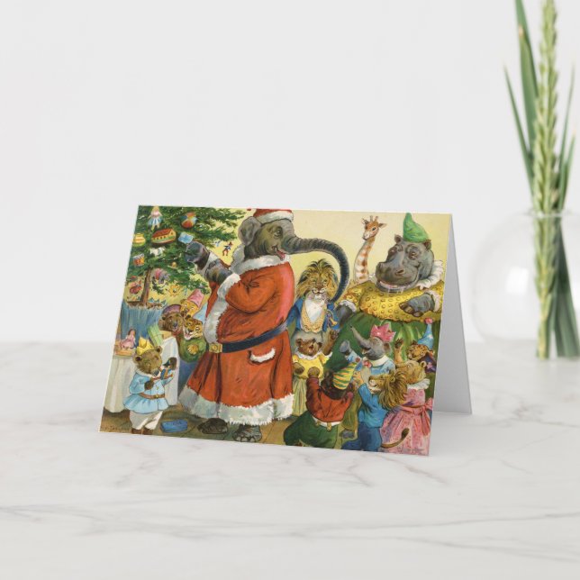 Cartes Pour Fêtes Annuelles Noël chez la terre animale (Devant)