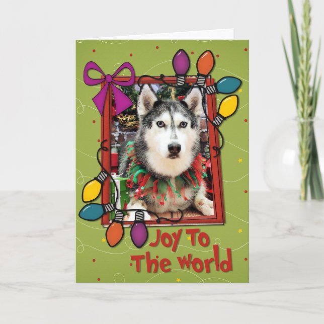 Cartes Pour Fêtes Annuelles Noël - chien de traîneau sibérien - Nika (Devant)