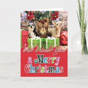 Cartes Pour Fêtes Annuelles Noël - Chihuahua - Bleu - Précieux - Yogi