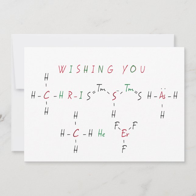 Cartes Pour Fêtes Annuelles Noël Chimie Chimie Science Enseignant vacances (Devant)