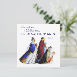 Cartes Pour Fêtes Annuelles Noël chrétien Pour nous un enfant est donné