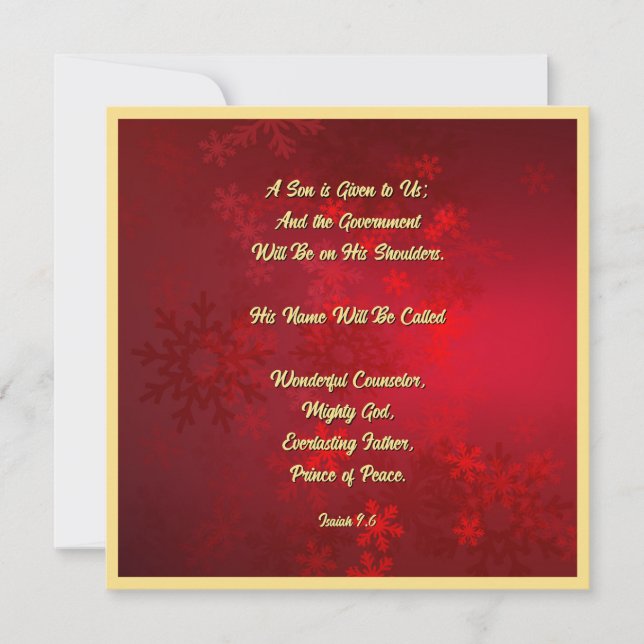 Cartes Pour Fêtes Annuelles Noël chrétien religieux Bible élégante  (Devant)