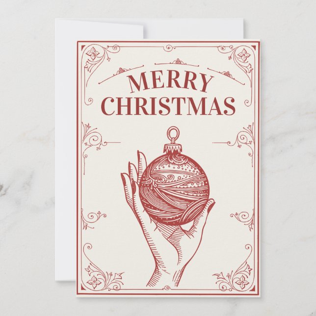 Cartes Pour Fêtes Annuelles Noël classique du millésime (Devant)