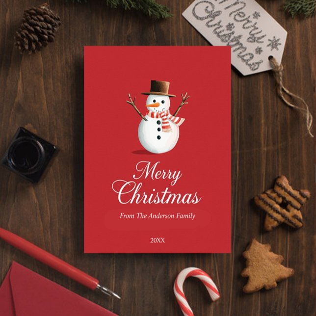 Cartes Pour Fêtes Annuelles Noël classique Red Snowman (Créateur téléchargé)