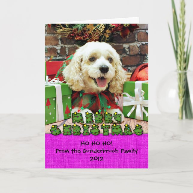 Cartes Pour Fêtes Annuelles Noël - Cockapoo - Clancy (Devant)