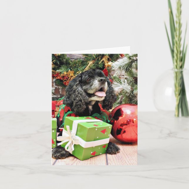Cartes Pour Fêtes Annuelles Noël - cocker - Marshall (Devant)