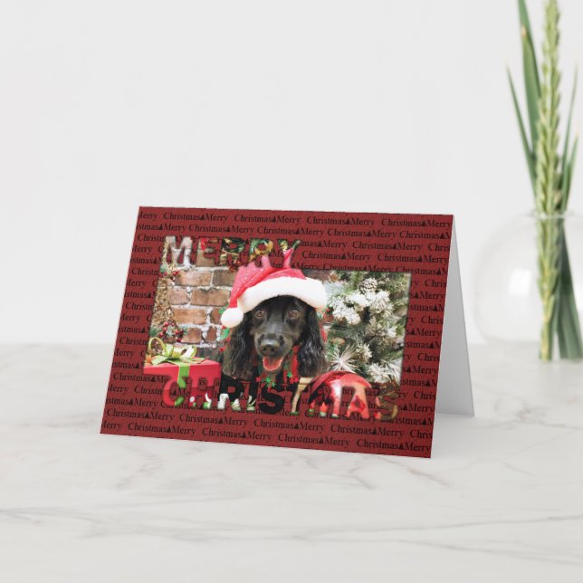 Cartes Pour Fêtes Annuelles Noël - cocker X - poivre (Devant)