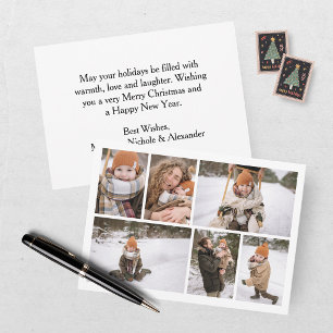 Cartes Pour Fêtes Annuelles Noël Collage Photo Moderne 6