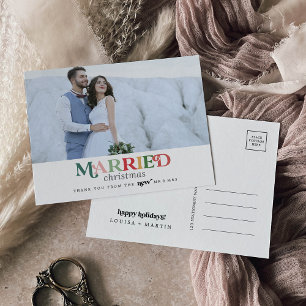Cartes Pour Fêtes Annuelles Noël coloré marié Merci marié