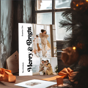 Cartes Pour Fêtes Annuelles Noël coloré Retro Multi Photo